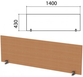 Экран-перегородка &quot;Этюд&quot;, 1400х18х400 мм, бук бавария (КОМПЛЕКТ С ФУРНИТУРОЙ)