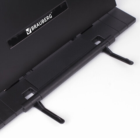 Подставка для книг, учебников BRAUBERG, регулируемый наклон, металл/пластик, черная, 237446