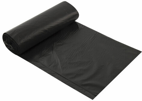 Мешки для мусора 180 л черные в рулоне 10 шт., ПВД 24 мкм, 80х106 см, ЛЮБАША эконом, 605336