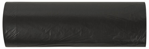 Мешки для мусора 180 л черные в рулоне 10 шт., ПВД 24 мкм, 80х106 см, ЛЮБАША эконом, 605336