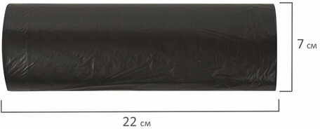 Мешки для мусора 180 л черные в рулоне 10 шт., ПВД 24 мкм, 80х106 см, ЛЮБАША эконом, 605336