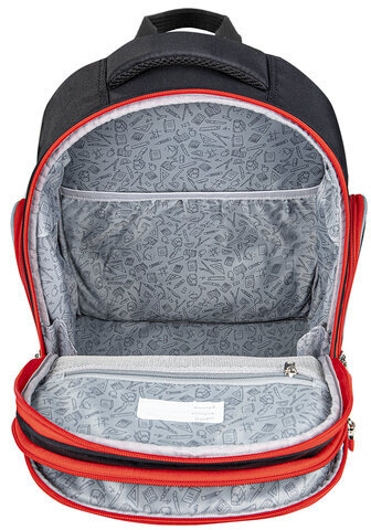 Рюкзак BRAUBERG CLASSIC, легкий каркас, премиум материал, "Motorbike", черный, 37x32х21 см, 270583