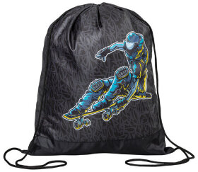 Мешок для обуви ПИФАГОР, 1 отделение, полиэстер, 42х34 см, &quot;Space skater&quot;, 270907