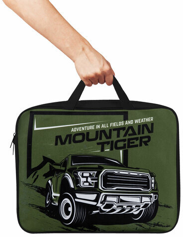 Папка на молнии с ручками BRAUBERG А4, 1 отделение, полиэстер, ширина 80 мм, "Mountain conqueror", 271130