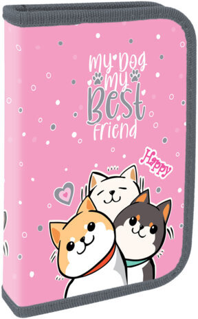 Пенал ПИФАГОР, 1 отделение, ламинированный картон, 19х11 см, "Best team", 272240