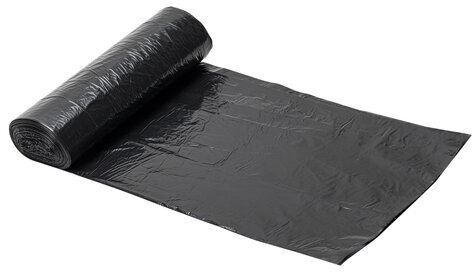 Мешки для мусора 160 л черные в рулоне 10 шт., ПВД 23 мкм, 90х120 см, ЛЮБАША "эконом ПЛЮС", 607681