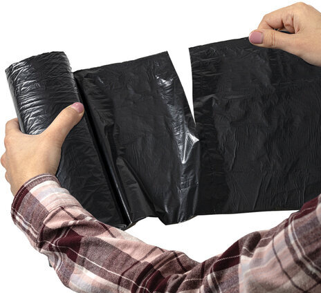 Мешки для мусора 160 л черные в рулоне 10 шт., ПВД 23 мкм, 90х120 см, ЛЮБАША "эконом ПЛЮС", 607681