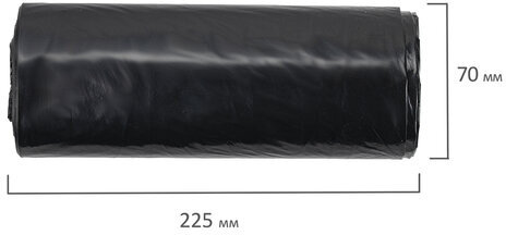 Мешки для мусора 160 л черные в рулоне 10 шт., ПВД 23 мкм, 90х120 см, ЛЮБАША "эконом ПЛЮС", 607681