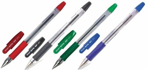 Ручка шариковая масляная с грипом PILOT "BPS-GP", ЧЕРНАЯ, корпус прозрачный, узел 0,7 мм, линия письма 0,32 мм, BPS-GP-F, BРS-GP-F