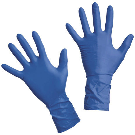 Перчатки латексные смотровые, КОМПЛЕКТ 25 пар (50 шт.), неопудренные, сверхпрочные, XL, DERMAGRIP High Risk, D1404-14