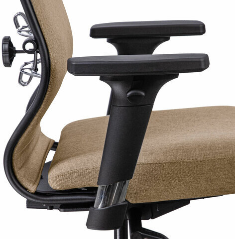 Кресло МЕТТА "ErgoLife" 10 B1-162D, пластик, синхромеханизм, 2D-подлокотники, ткань, бежевое