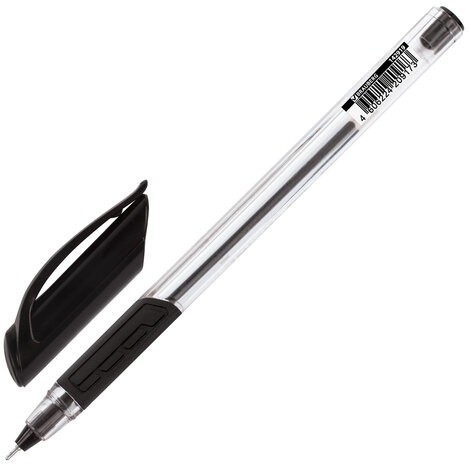 Ручка шариковая масляная BRAUBERG "Extra Glide GT", ЧЕРНАЯ, трехгранная, узел 0,7 мм, линия письма 0,35 мм, 142919