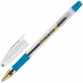 Ручка шариковая масляная с грипом BRAUBERG &quot;Model-XL GLD&quot;, СИНЯЯ, узел 0,5 мм, линия письма 0,25 мм, 143245