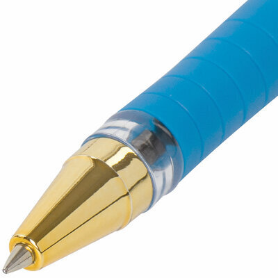 Ручка шариковая масляная с грипом BRAUBERG "Model-XL GLD", СИНЯЯ, узел 0,5 мм, линия письма 0,25 мм, 143245
