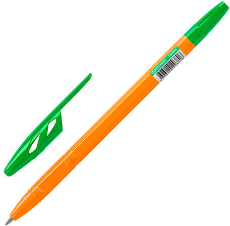 Ручка шариковая BRAUBERG "ULTRA ORANGE", ЗЕЛЕНАЯ, узел 0,7 мм, чернила ГЕРМАНИЯ, наконечник ШВЕЙЦАРИЯ, 143565