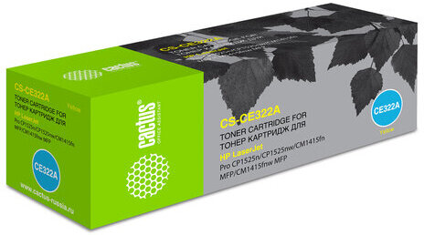 Картридж лазерный CACTUS (CS-CE322A) для HP LaserJet M1415FN/FNW/CP1525N, желтый, ресурс 1300 стр.