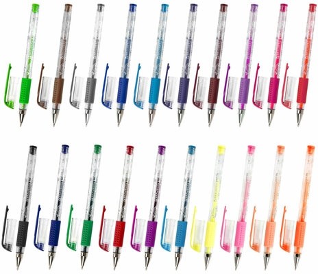 Ручки гелевые с грипом АРОМАТИЗИРОВАННЫЕ, НАБОР 20 ЦВЕТОВ, "FRUITS", линия письма 0,5 мм, BRAUBERG KIDS, 143824