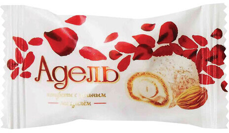 Конфеты АККОНД "Адель" с цельным миндалём, в кокосовой стружке, 500 г, 202171128360002