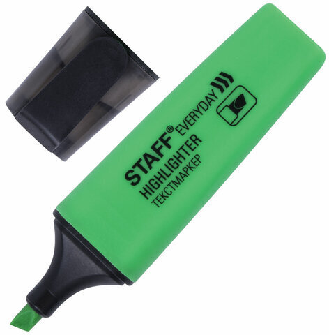 Текстовыделитель STAFF "EVERYDAY HL-638", ЗЕЛЕНЫЙ, линия 1-5 мм, 151639