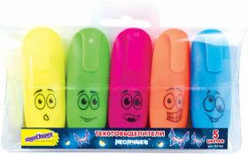 Набор текстовыделителей ЮНЛАНДИЯ 5 шт., мини, АССОРТИ, &quot;НЕОНЧИКИ&quot;, линия 1-5 мм, 151765