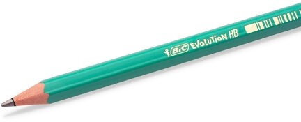 Карандаш чернографитный BIC, 1 шт., "Evolution", HB, без резинки, пластиковый, корпус зеленый, заточенный, 8803112