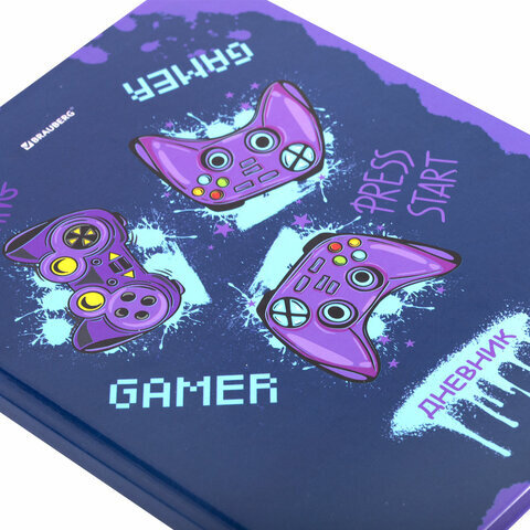 Дневник 5-11 класс 48 л., твердый, BRAUBERG, глянцевая ламинация, с подсказом, "Приставка", 106629