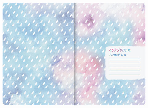 Тетрадь 40 л. в клетку обложка SoftTouch, бежевая бумага 70 г/м2, сшивка, А5 (147х210 мм), ДОЖДИК, BRAUBERG, 403764