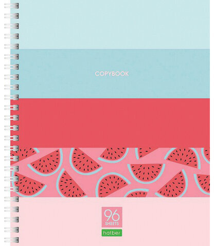 Тетрадь А5, 96л., HATBER-ECO, гребень, клетка, обложка картон, "Ягодки" (4 вида в спайке), 96Т5C1гр