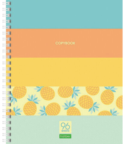 Тетрадь А5, 96л., HATBER-ECO, гребень, клетка, обложка картон, "Ягодки" (4 вида в спайке), 96Т5C1гр