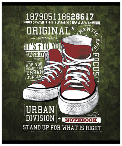 Тетрадь А5, 48 л., ПЗБМ, скоба, клетка, Soft Touch, конгрев, выборочный лак, "Урбан Дивижн" (5 видов), 029432