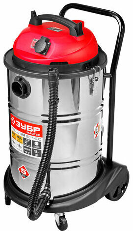 Пылесос хозяйственный ЗУБР ПУ-60-1400, 1400 Вт, сухая/влажная уборка, сила всасывания, ПУ-60-1400 М4