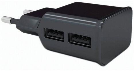 Зарядное устройство сетевое (220 В), RED LINE NT-2A, кабель microUSB 1 м, 2 порта USB, выходной ток 2,1 А, черное, УТ000013638