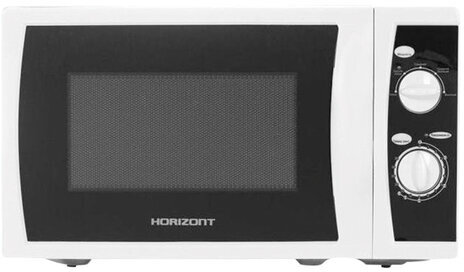 Микроволновая печь HORIZONT 20MW800-1378, объем 20 л, мощность 800 Вт, механическое управление, белая