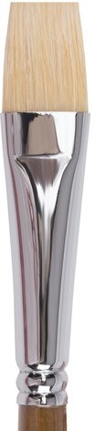 Кисть художественная профессиональная BRAUBERG ART CLASSIC, щетина, плоская, № 24, длинная ручка, 200724