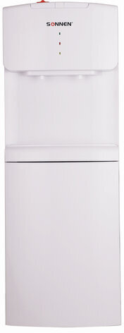Кулер водораздатчик БЕЗ НАГРЕВА И ОХЛАЖДЕНИЯ, SONNEN FS-02N, напольный, 2 крана, белый, 454995