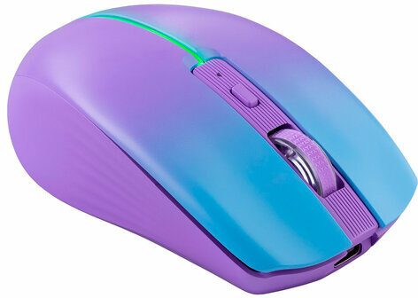 Мышь беспроводная бесшумная DEFENDER Mystery MM-301 LED, 5 кнопок + колесо-кнопка, фиолетовая, 52301