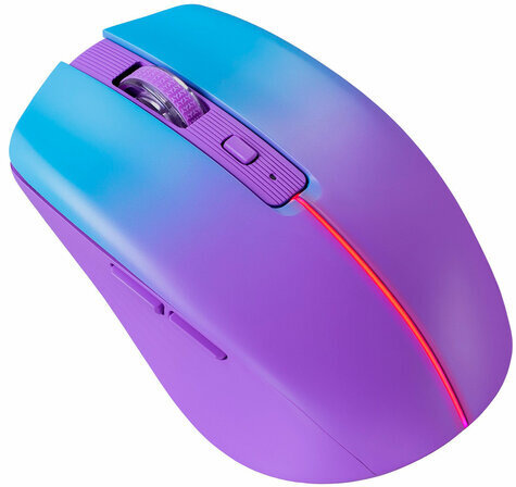 Мышь беспроводная бесшумная DEFENDER Mystery MM-301 LED, 5 кнопок + колесо-кнопка, фиолетовая, 52301