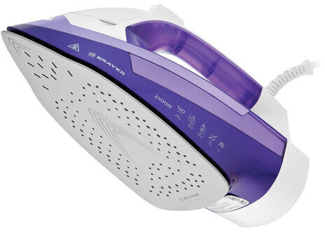 Утюг BRAYER BR4004, 2400 Вт, керамическое покрытие, самоочистка, антикапля, антинакипь, автоотключение, фиолетовый