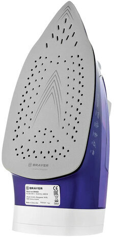 Утюг BRAYER BR4004, 2400 Вт, керамическое покрытие, самоочистка, антикапля, антинакипь, автоотключение, фиолетовый