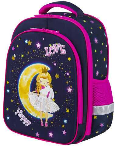 Ранец BRAUBERG KIDS STANDARD, 2 отделения, "Moon girl", 36х28х14 см, 271387