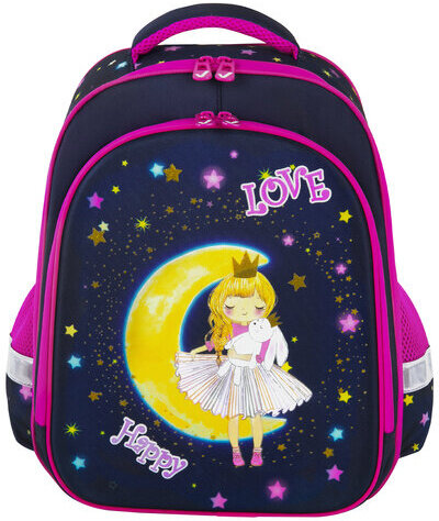 Ранец BRAUBERG KIDS STANDARD, 2 отделения, "Moon girl", 36х28х14 см, 271387