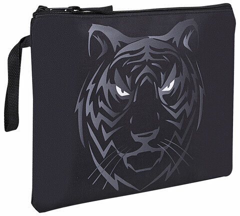 Папка для тетрадей BRAUBERG А5, 1 отделение, полиэстер, на молнии, с ручкой, "Tiger", 271500