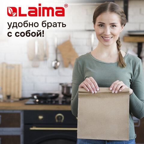 Крафт-пакет бумажный 18х12х29 см, КОМПЛЕКТ 100 шт., плотность 90 г/м2, LAIMA ECO CRAFT, 609683