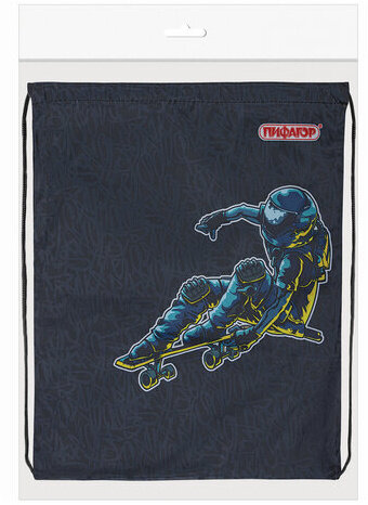 Мешок для обуви ПИФАГОР, 1 отделение, 40х32 см, "Space skater", 271600