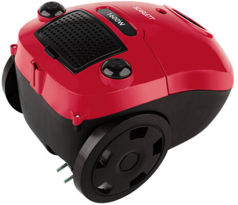 Пылесос SCARLETT SC-VC80B63 с пылесборником, 1600 Вт, мощность всасывания 360 Вт, красный