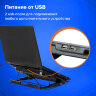 Подставка для ноутбука с охлаждением, 2 порта USB-A, LED-подсветка, 352х252 мм, BRAUBERG, 513617