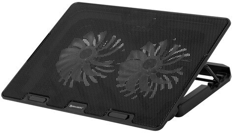 Подставка для ноутбука с охлаждением, 2 порта USB-A, LED-подсветка, 352х252 мм, BRAUBERG, 513617
