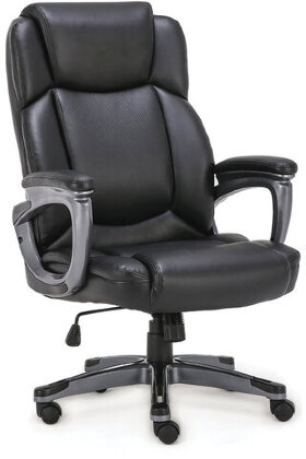 Кресло офисное BRABIX PREMIUM &quot;Favorite EX-577&quot;, пружинный блок, рециклированная кожа, черное, 531934