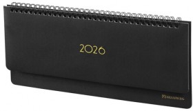 Планинг датированный 2026 305х140 мм BRAUBERG &quot;Select&quot;, под кожу, черный, 117232