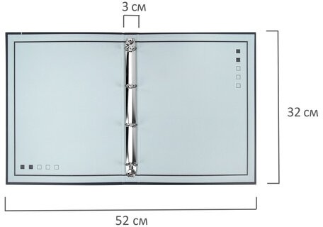 Папка-портфолио универсальная, 4 кольца, 20 файлов, 7БЦ матовая, BRAUBERG "Minimalism", 117553